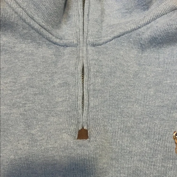 Ralph Lauren 1/4 zip  Light Blue Sweater large super soft - Picture 4 of 5